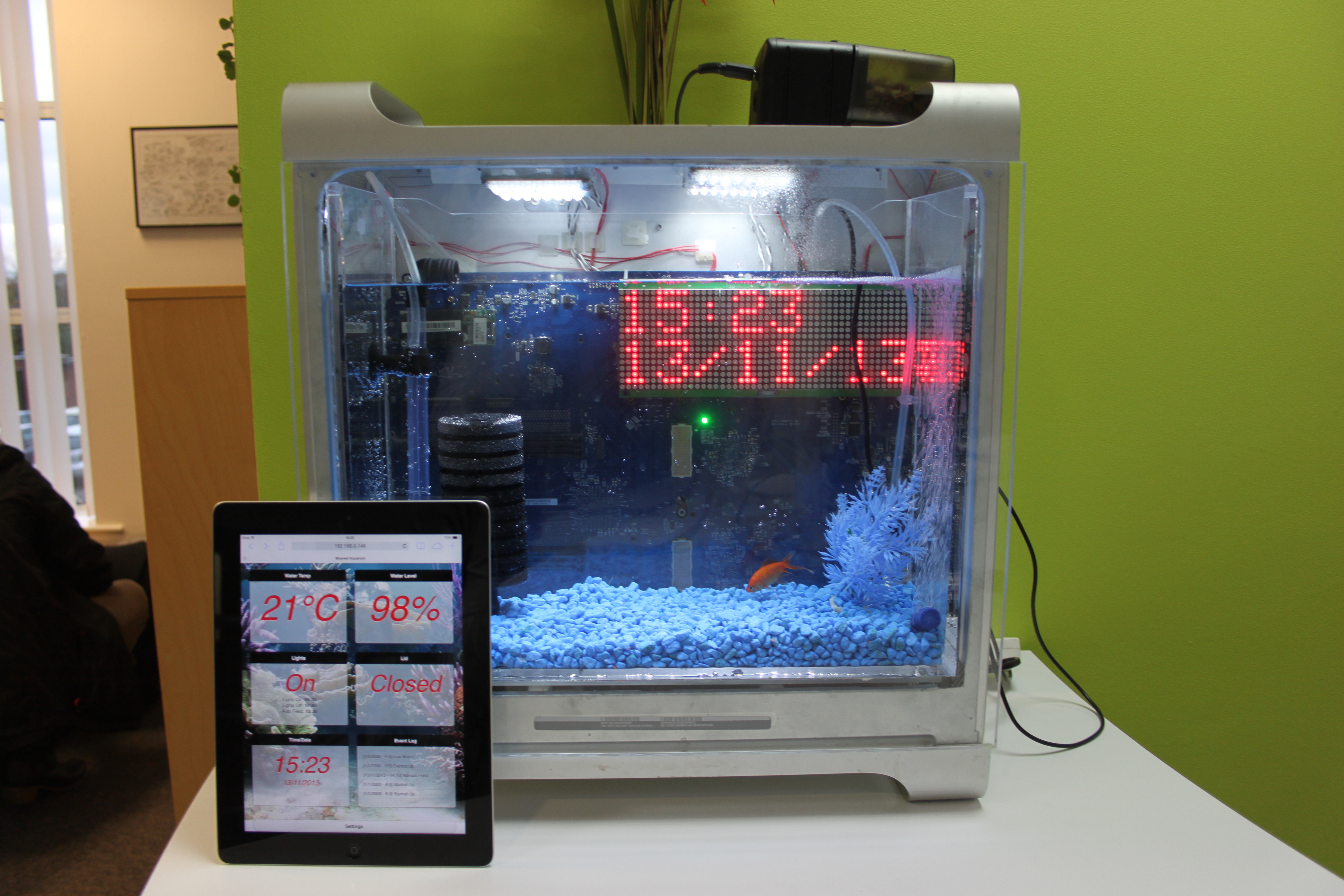 Internet enabled fish tank